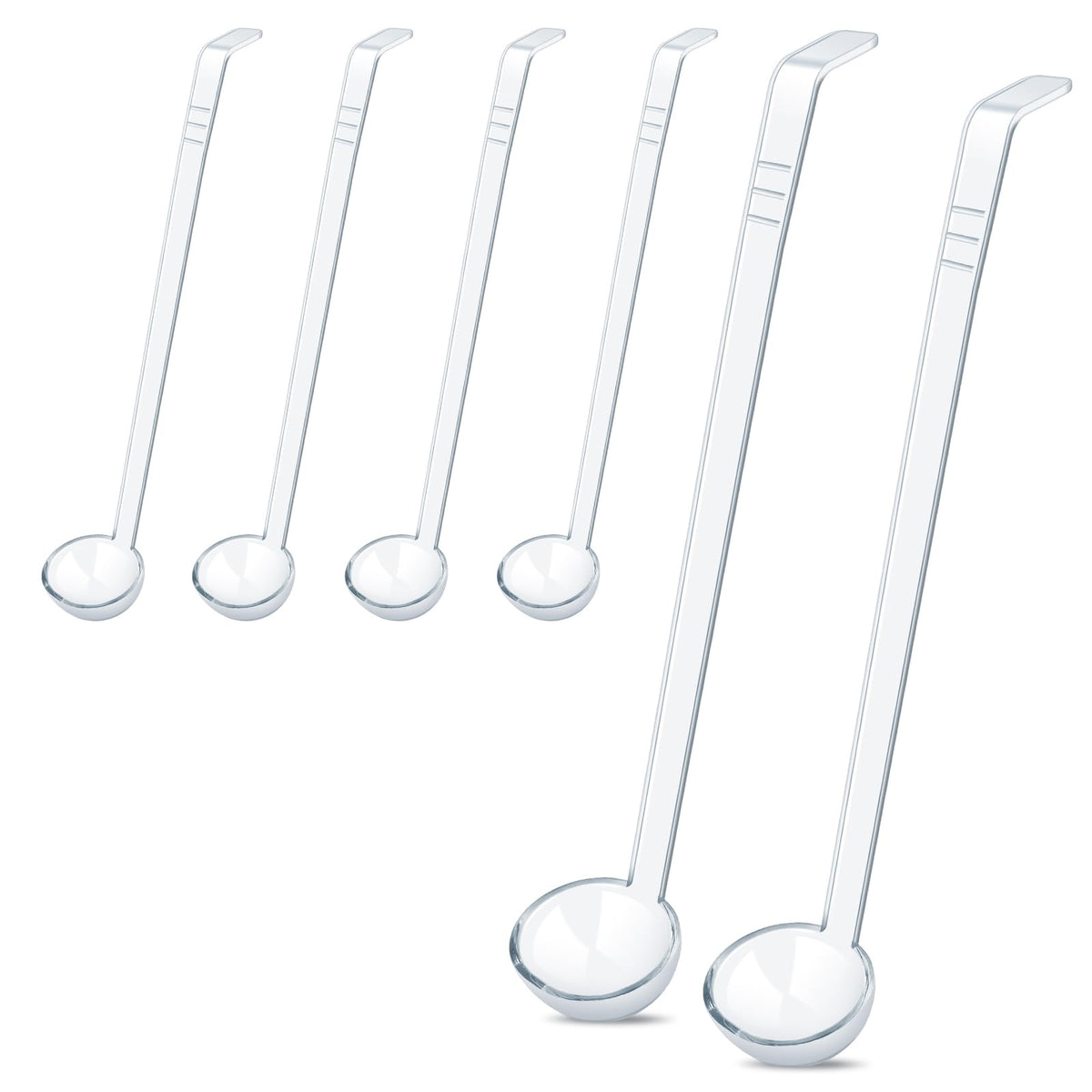 6 Pcs 1 Oz Small Ladle 7.87 Inches Mini Ladles for Serving Sauce, Soup, Dressing, Punch Bowl, Gravy, Cocktail, Fruit Juices – Clear Plastic Long Handle Ladles for Parties