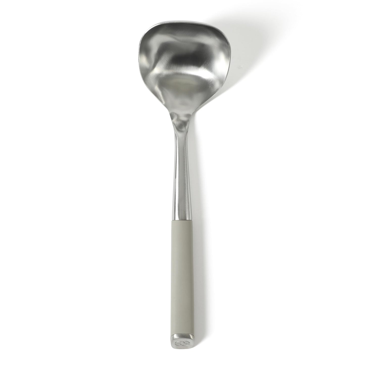 Calphalon Edge Soup Ladle, Stainless Steel Soup Ladle, Serving Ladle with Silicone Handle, Heat-Resistant Nonstick-Safe Kitchen Ladle for Soups, Sauces & Stews, Taupe