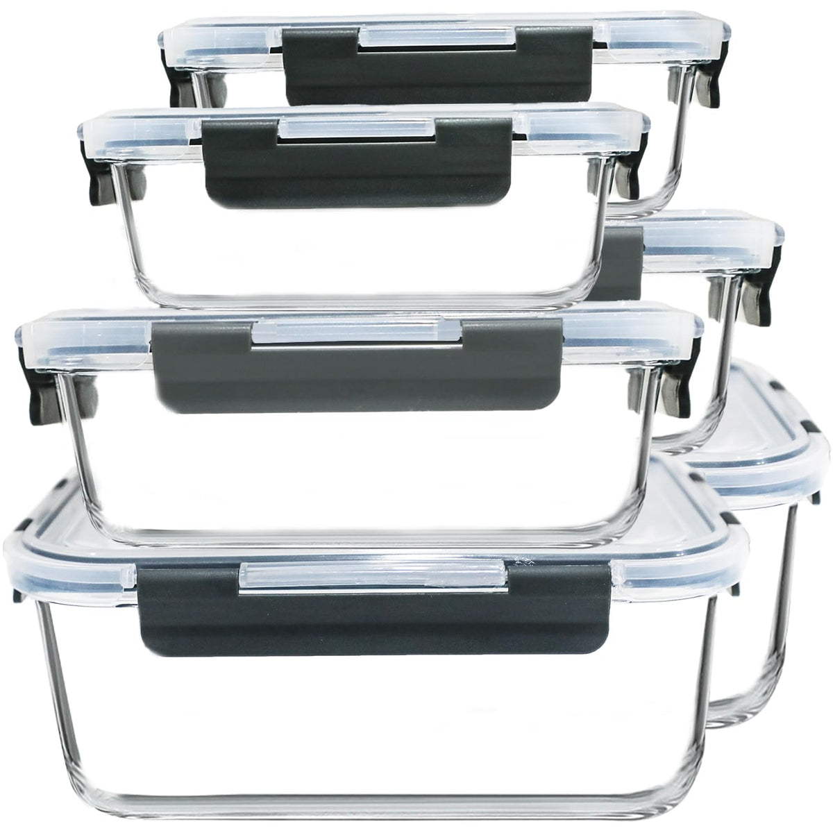 M MCIRCO 6 Pack Extra Large Glass Food Storage Containers with Lids