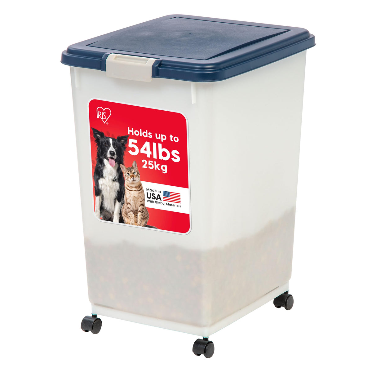 IRIS USA Dog Food Storage Container, Up to 30 lbs, Gray/Dark Gray