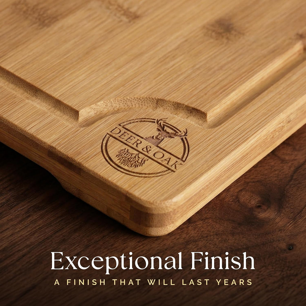 Pre-Oiled, Non Toxic 3-Piece Bamboo Cutting Board Set of 3, Pre-Oiled