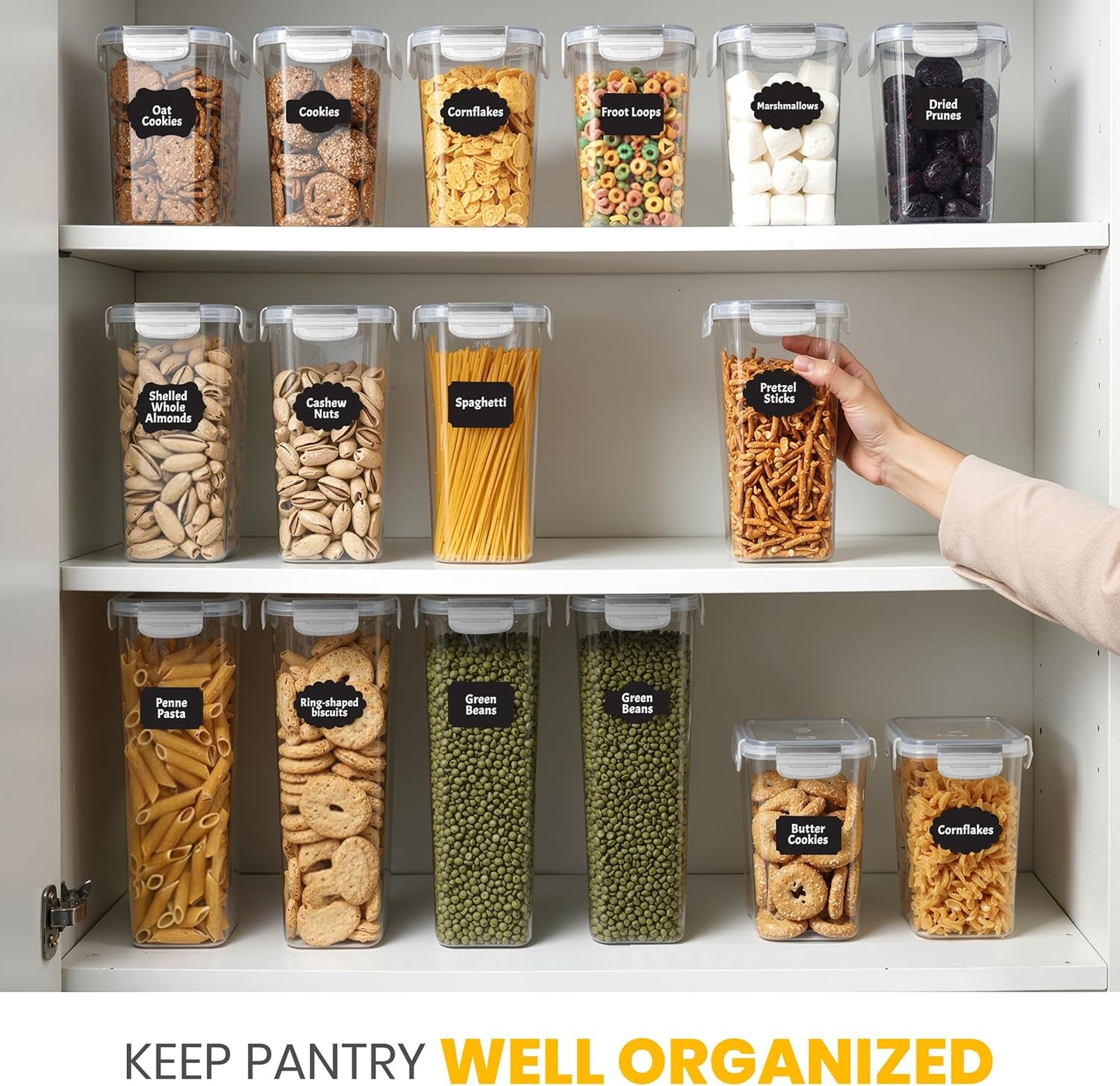 KICHLY Plastic Airtight Food Storage Containers Sets with Lids, 24 Pack
