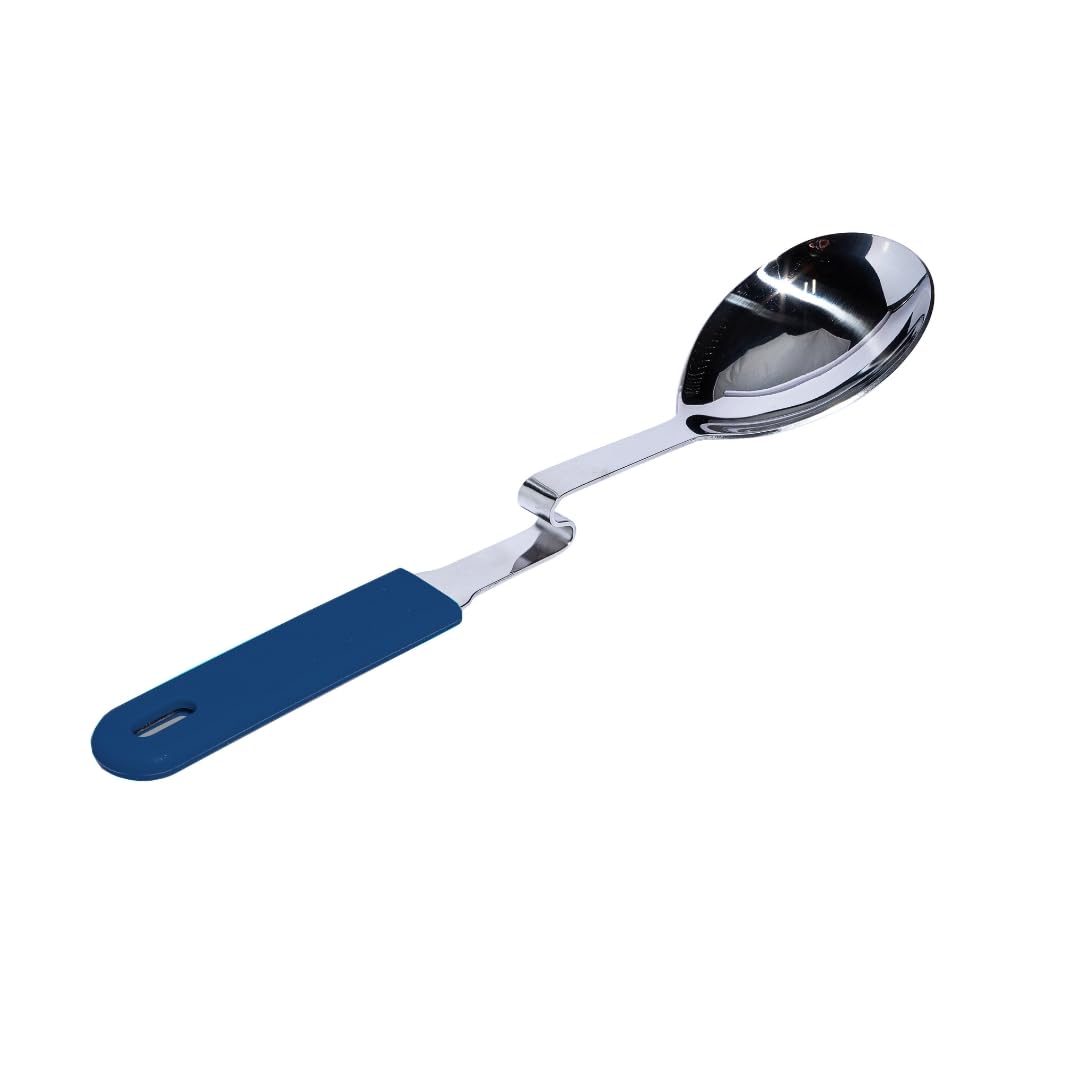 Souper Cubes Soup Ladle Stainless Steel with Patented Pot Hook, Blueberry