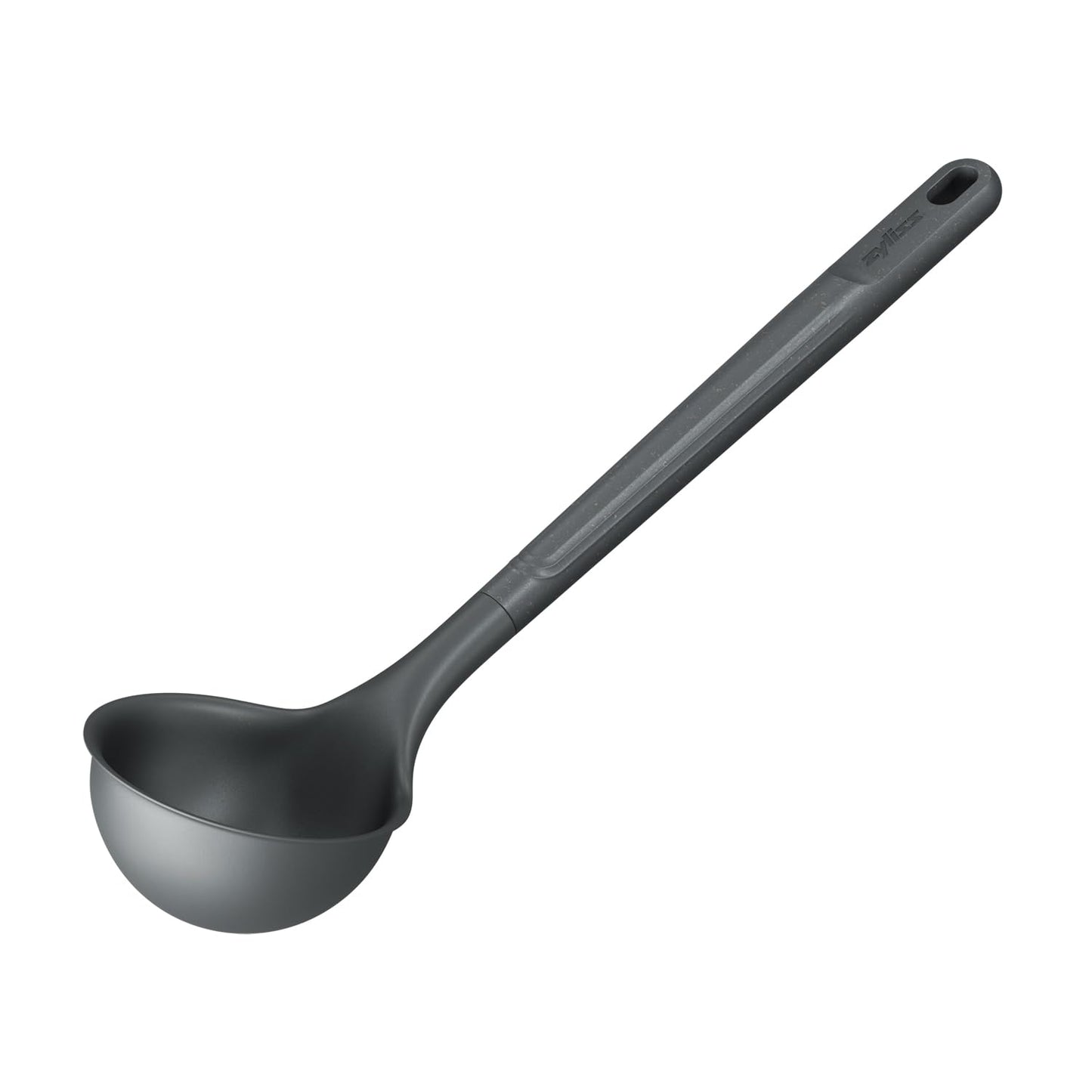 Zyliss Large Ladle, Sustainable Wheatstraw/Nylon, Soup Ladle for Cooking and Serving with Heat Resistant Silicone Head, Beluga Grey, 12.5" x 3.7", Dishwasher Safe, 5 Year Guarantee