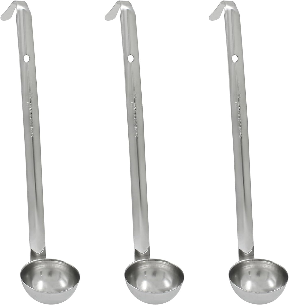 Piutouyar 3 Pcs 3 oz Soup Ladle Set with Long Hooked Handle