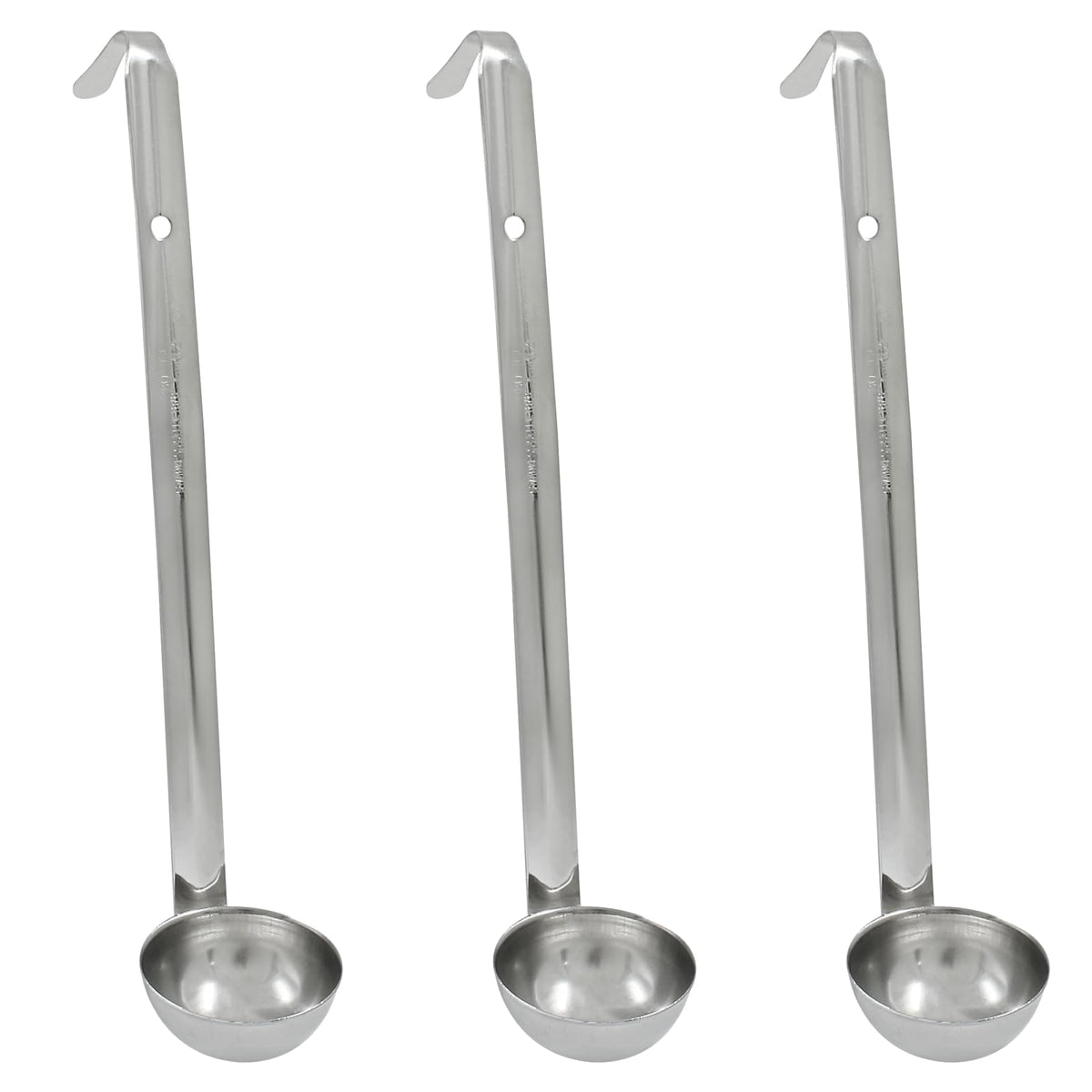 Piutouyar 3 Pcs 3 oz Soup Ladle Set with Long Hooked Handle