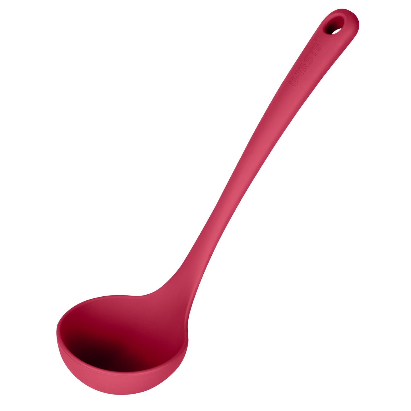 13 inch Silicone Soup Ladle: U-Taste 600ºF Heat Resistant 4 oz Large Non-stick Seamless Rubber Kitchen Deep Serving Spoon with Non-slip Solid Long Handle for Cooking Sauce/Stews/Gravies (Aqua Sky)