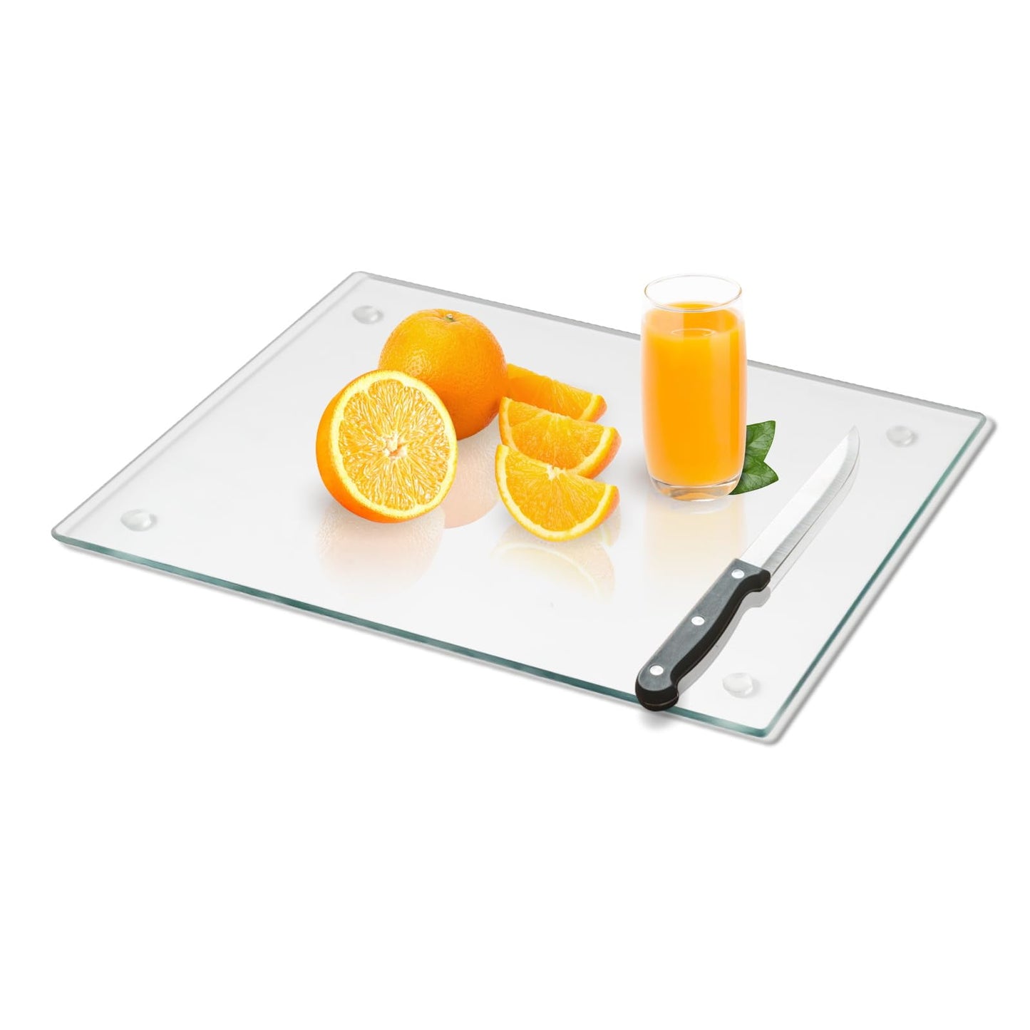 Mymonfif Tempered Glass Cutting Board for Kitchen, Clear Glass Board for Countertop, Heat Resistant, with Non-Slip Feet, 12x16" & 12x8" 2 Pcs Clear