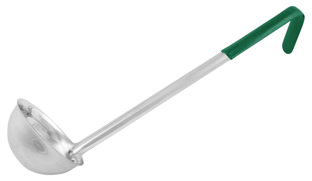 Winco 16 oz Red One Piece Stainless Steel Ladle