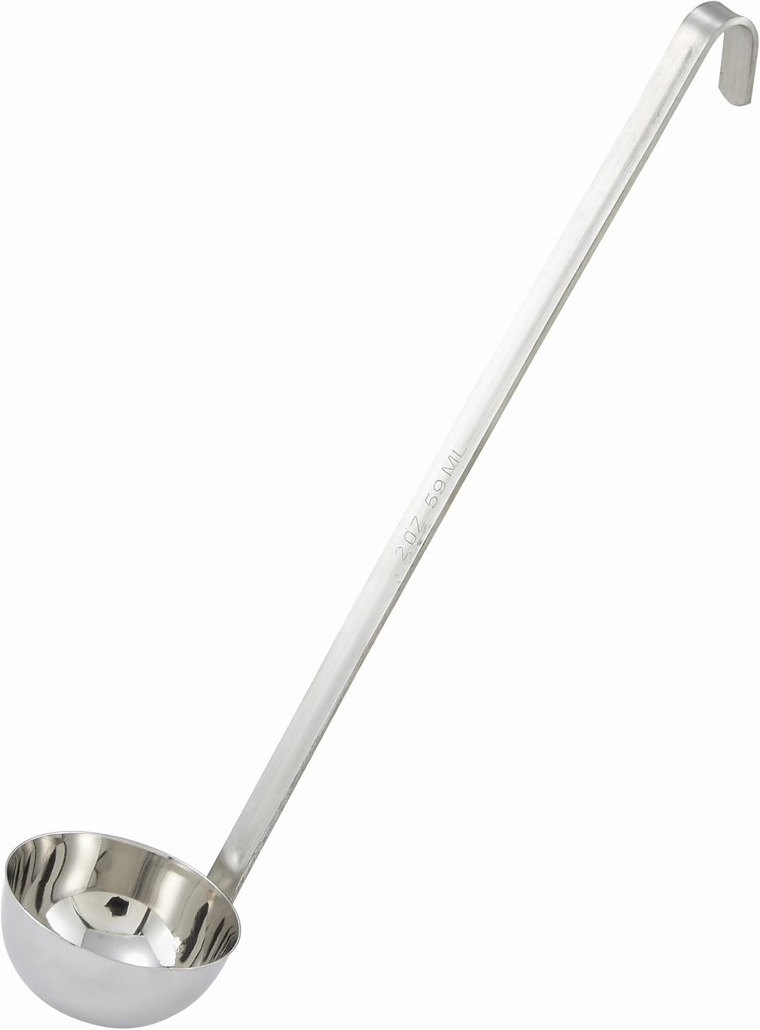 Winco 16 oz Red One Piece Stainless Steel Ladle
