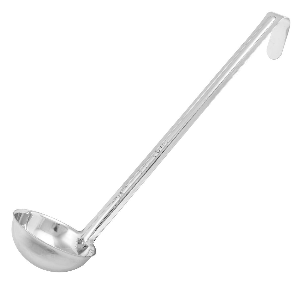 Winco 16 oz Red One Piece Stainless Steel Ladle