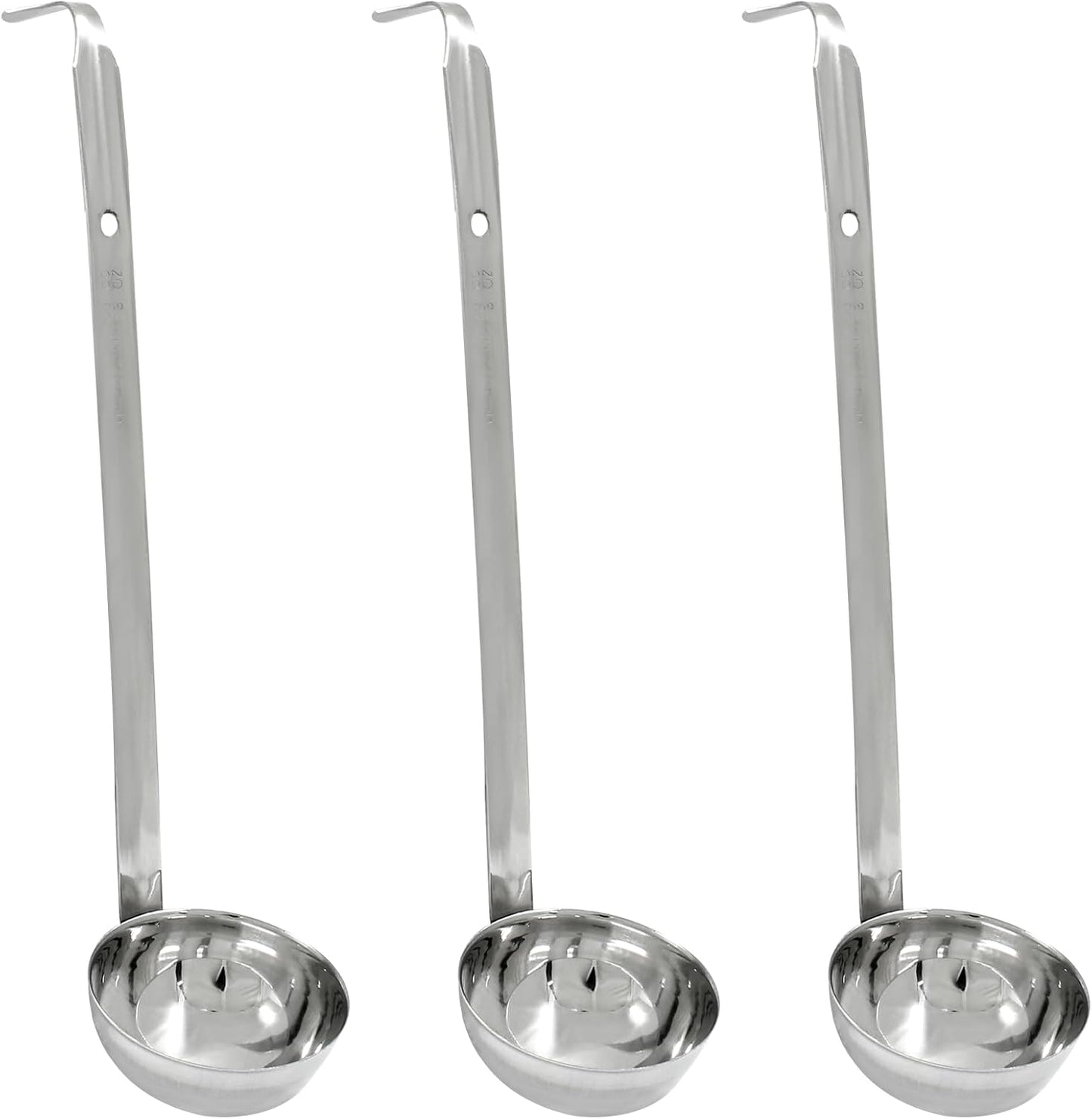 Piutouyar 3 Pcs 3 oz Soup Ladle Set with Long Hooked Handle