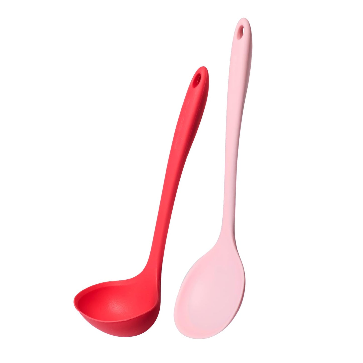 Kitchen Mama DuoEssentials Ladle & Cooking Spoon Set, Red