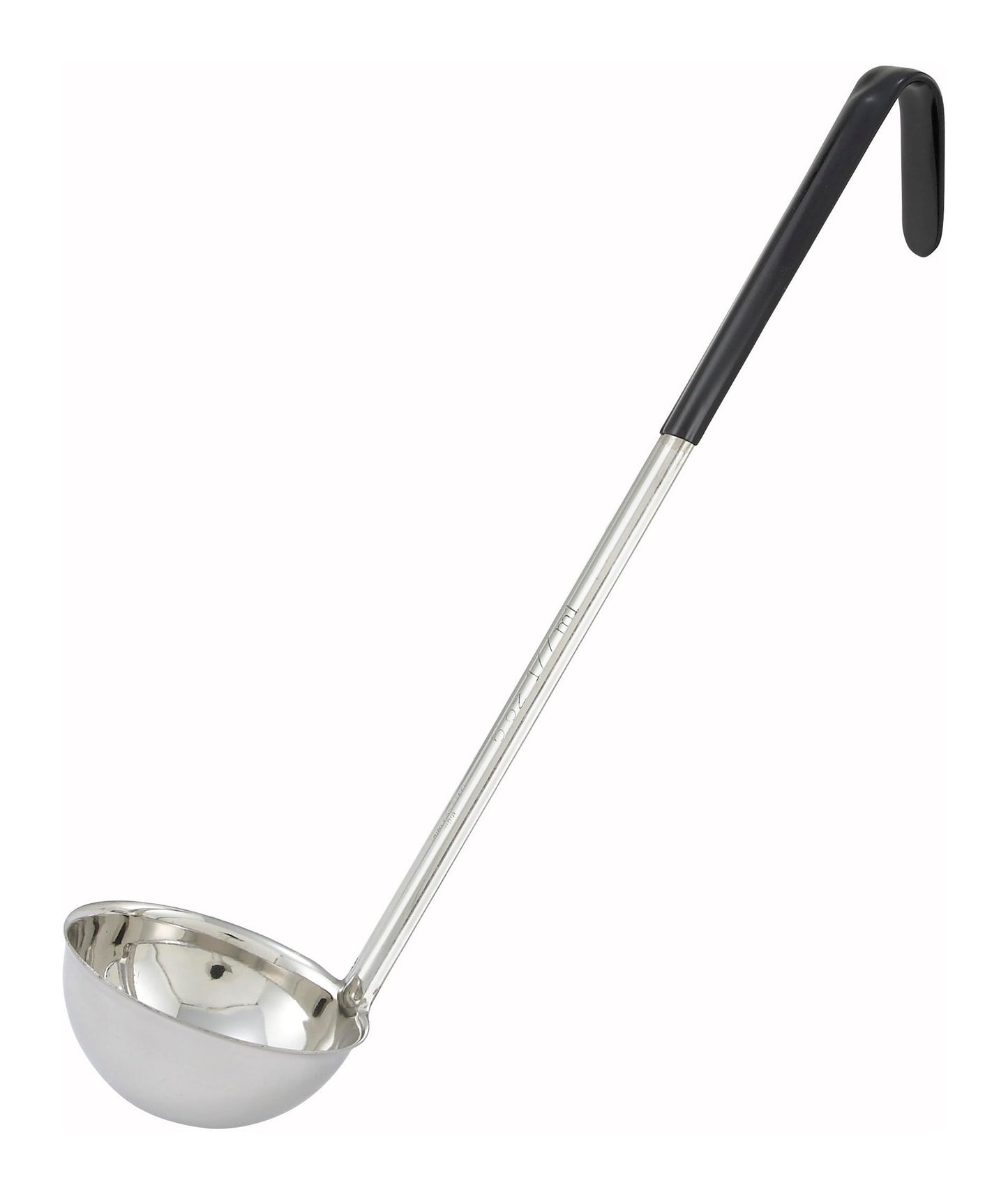 Winco 16 oz Red One Piece Stainless Steel Ladle