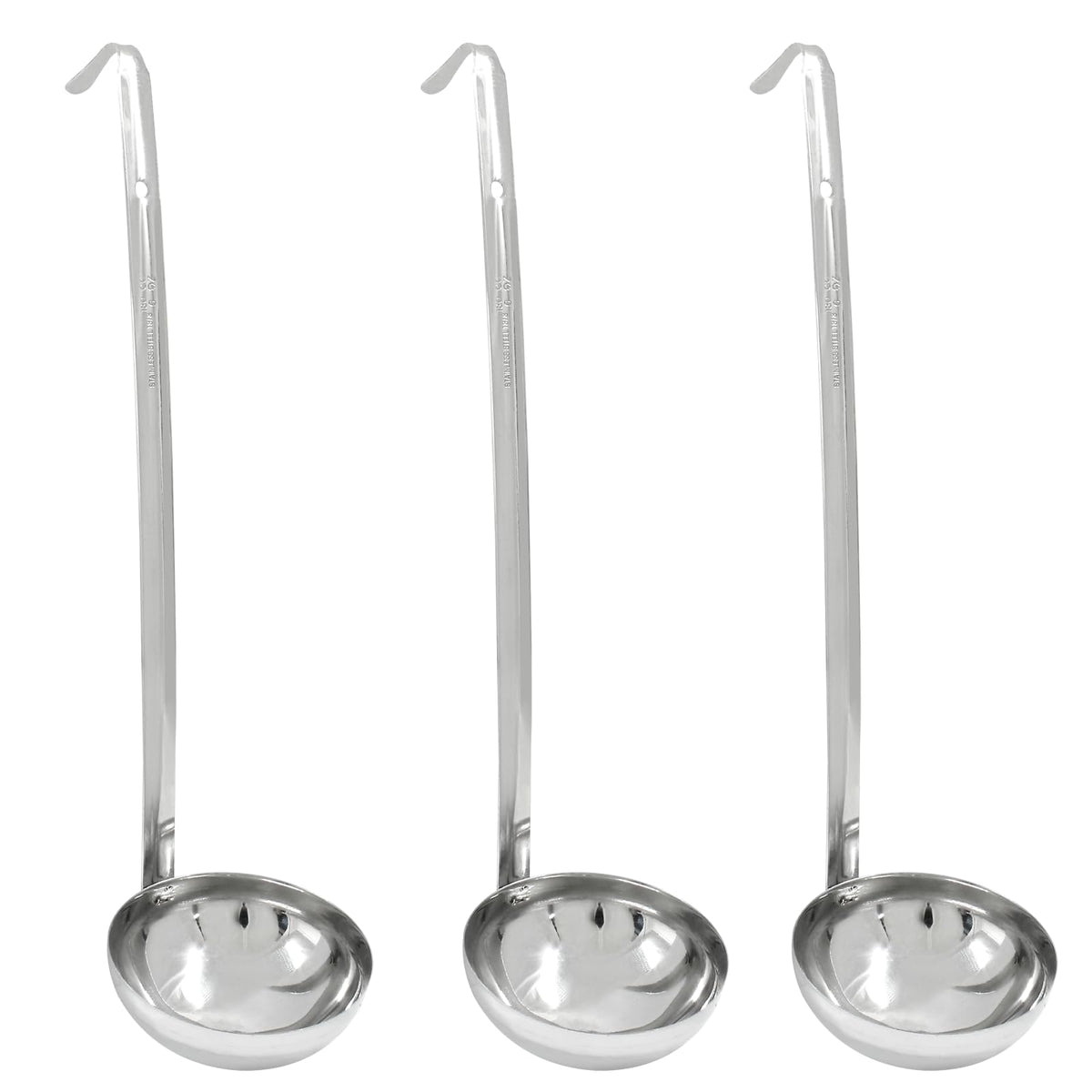 Piutouyar 3 Pcs 3 oz Soup Ladle Set with Long Hooked Handle
