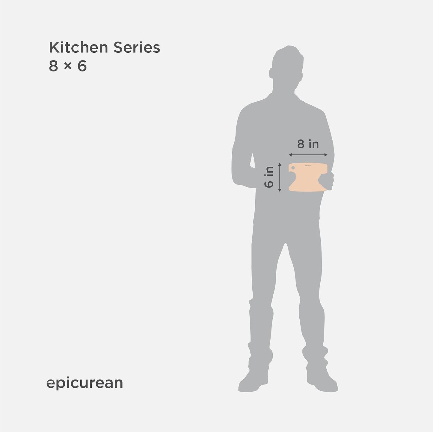 Epicurean Kitchen Series 8" × 6" Cutting Board, Non-toxic, Natural