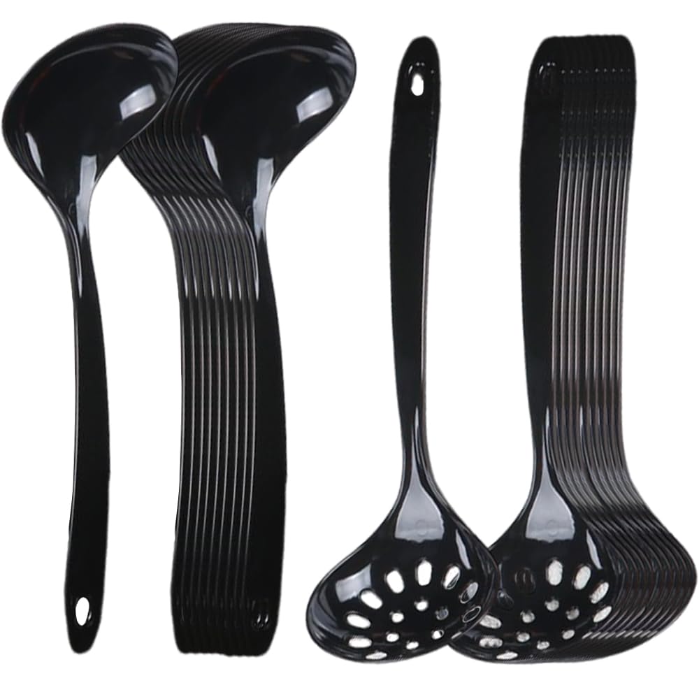 Large Plastic Serving Spoons,Disposable Heavy Duty Serving Spoons,Long Handle Scoop Soup Rice Ladle for Party Catering Buffet Restaurant,20 Pieces