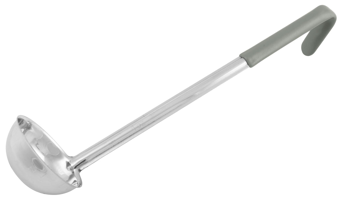 Winco 16 oz Red One Piece Stainless Steel Ladle
