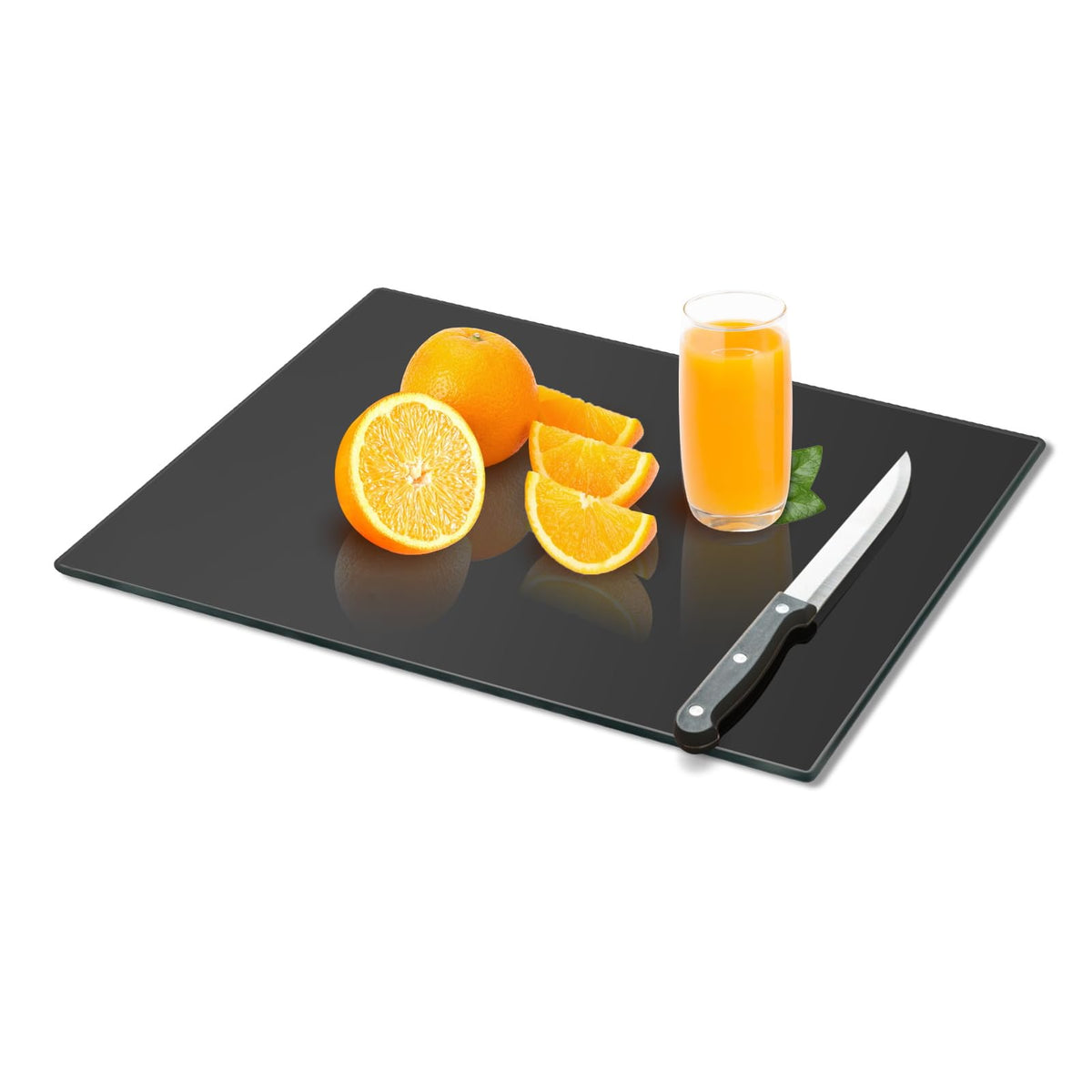 Mymonfif Tempered Glass Cutting Board for Kitchen, Clear Glass Board for Countertop, Heat Resistant, with Non-Slip Feet, 12x16" & 12x8" 2 Pcs Clear
