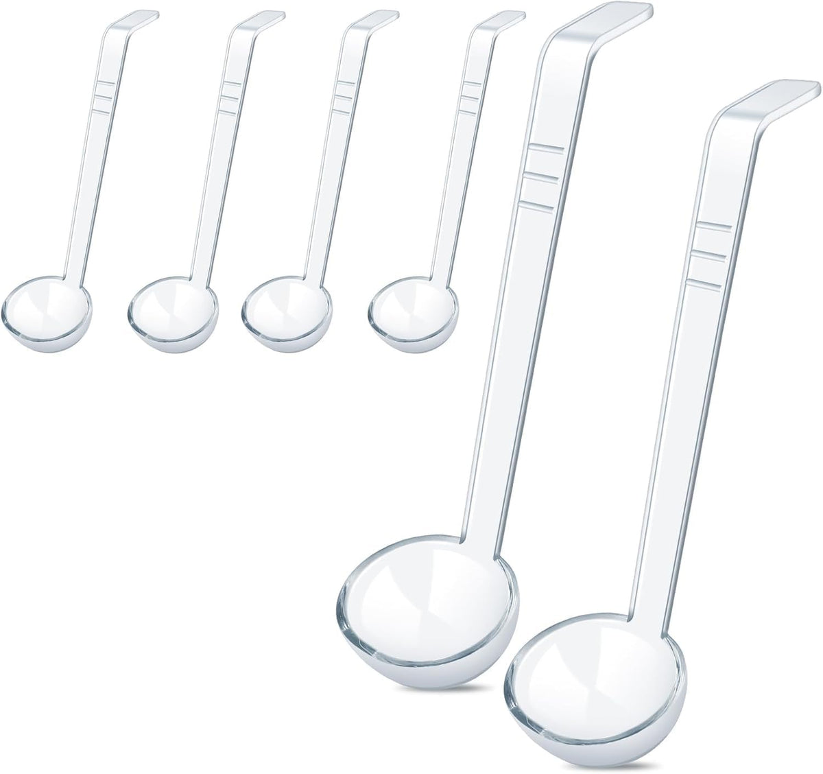 6 Pcs 1 Oz Small Ladle 7.87 Inches Mini Ladles for Serving Sauce, Soup, Dressing, Punch Bowl, Gravy, Cocktail, Fruit Juices – Clear Plastic Long Handle Ladles for Parties
