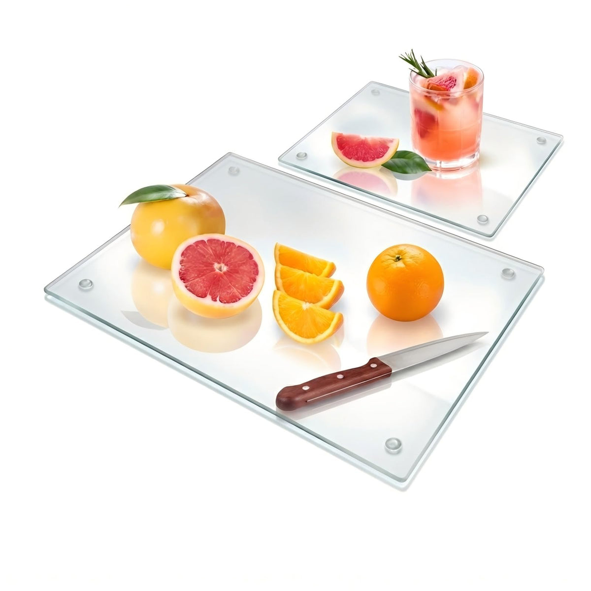 Seelenruhe Tempered Glass Cutting Board for Kitchen Counter, 12x16 inch Clear Cutting Board for Countertop, Non-Slip, Heat-Resistant, Easy to Clean, Kitchen Decoration
