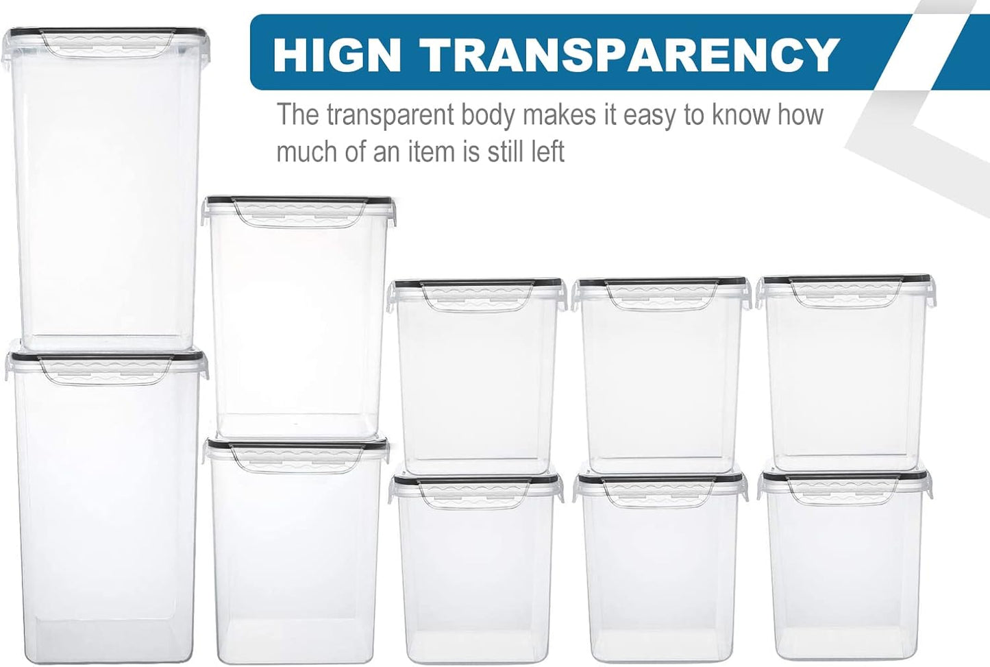 VERONES Large Tall Airtight Food Storage Containers, 10 PACK Containers Set