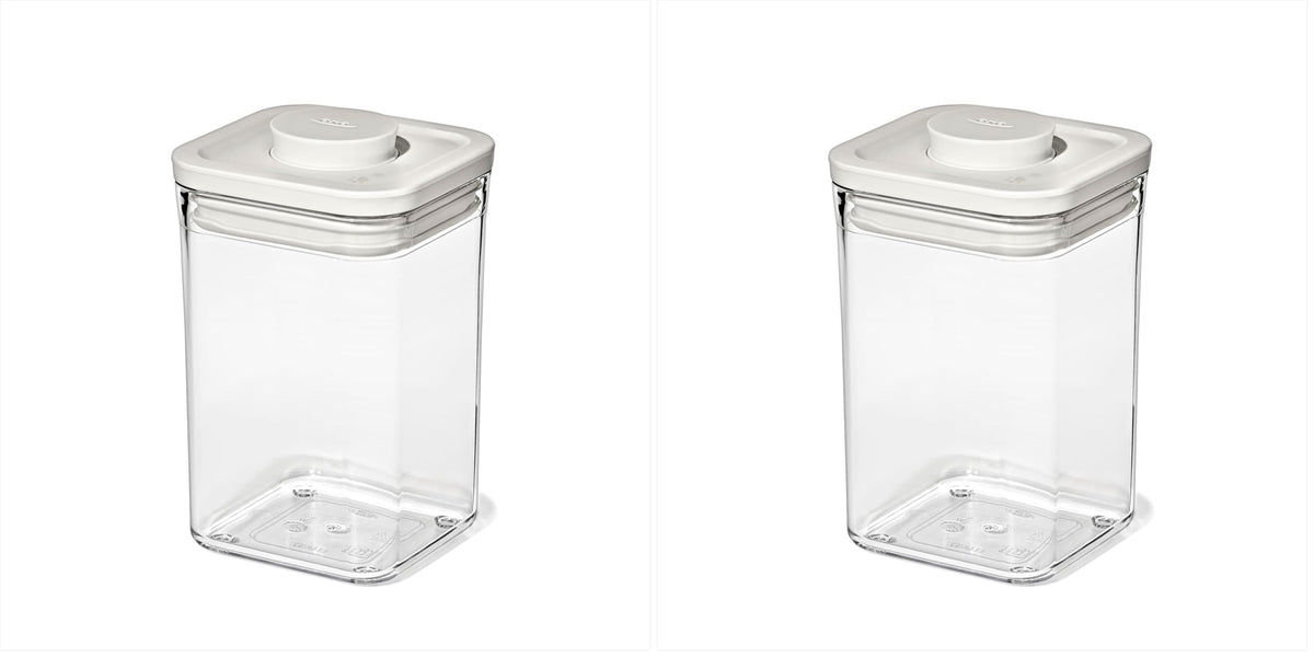 OXO Good Grips Pet POP Container – 6.0 Qt/5.7 L with Half Scoop, Ideal for up to 6.5lbs of Dog Food or 4.5lbs of Cat Food, Airtight Dog and Cat Food Storage Container, BPA Free, Clear
