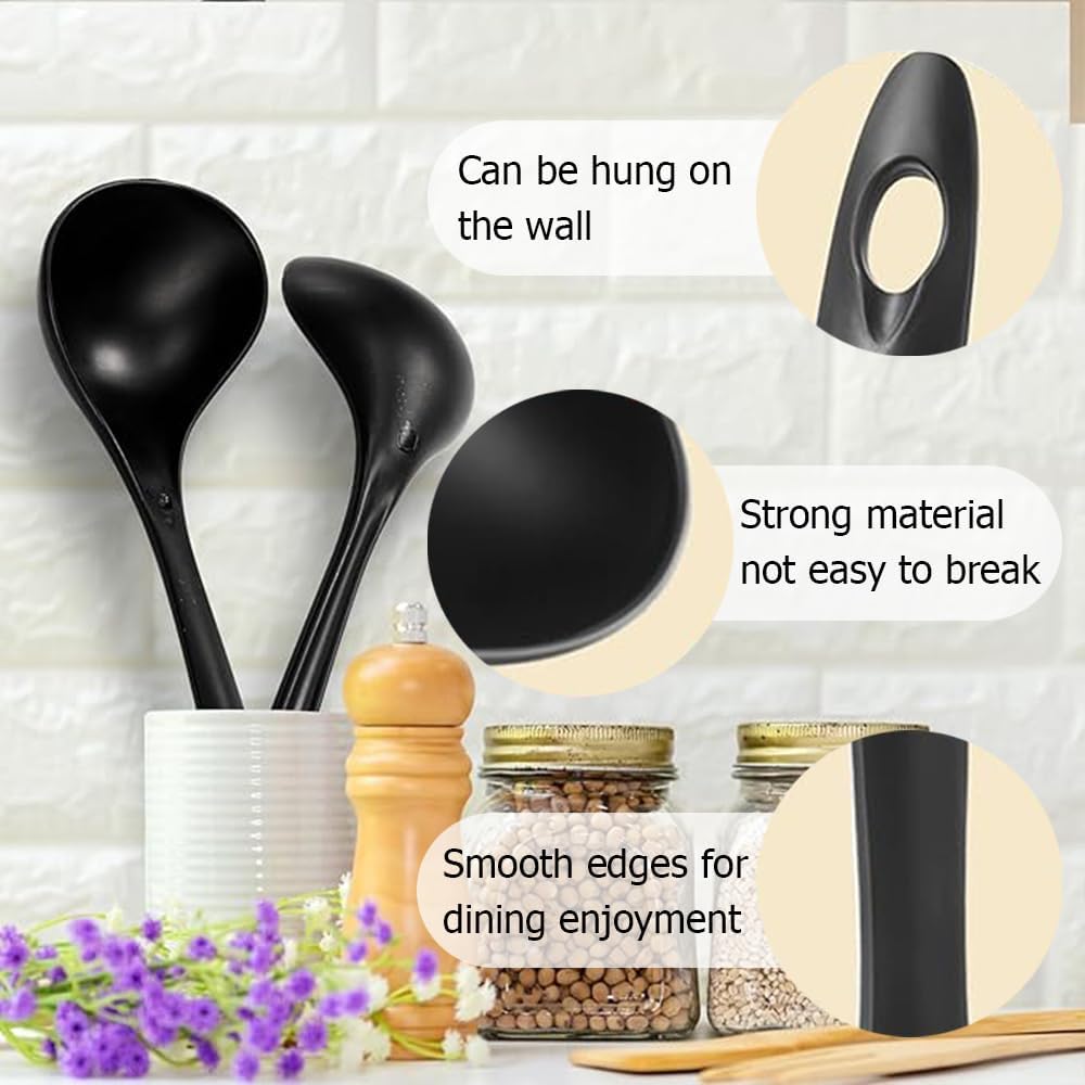 Large Plastic Serving Spoons,Disposable Heavy Duty Serving Spoons,Long Handle Scoop Soup Rice Ladle for Party Catering Buffet Restaurant,20 Pieces