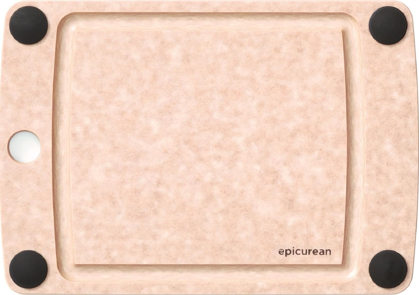 Epicurean All-In-One Cutting Board with Non-Slip Feet and Juice Groove, 11.5" × 9", Natural/Black