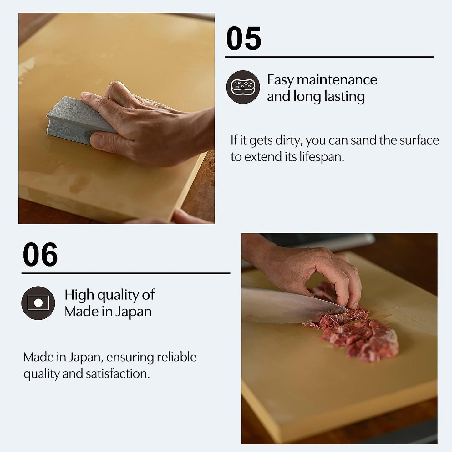 Asahi Cookin Cut Rubber Cutting Board, NE05103, Home Use, Made in Japan LL 16.5 x 9.8 x 0.5 inches (42cm x 25cm x 1.3cm)