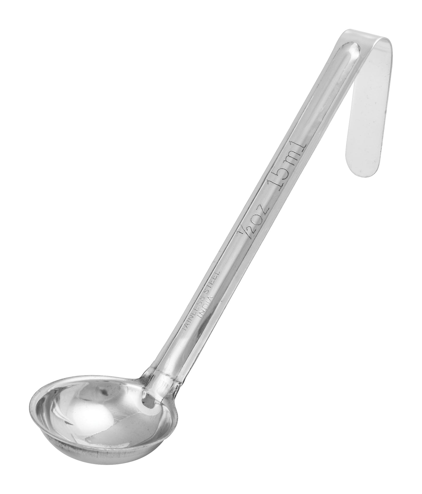 Winco 16 oz Red One Piece Stainless Steel Ladle