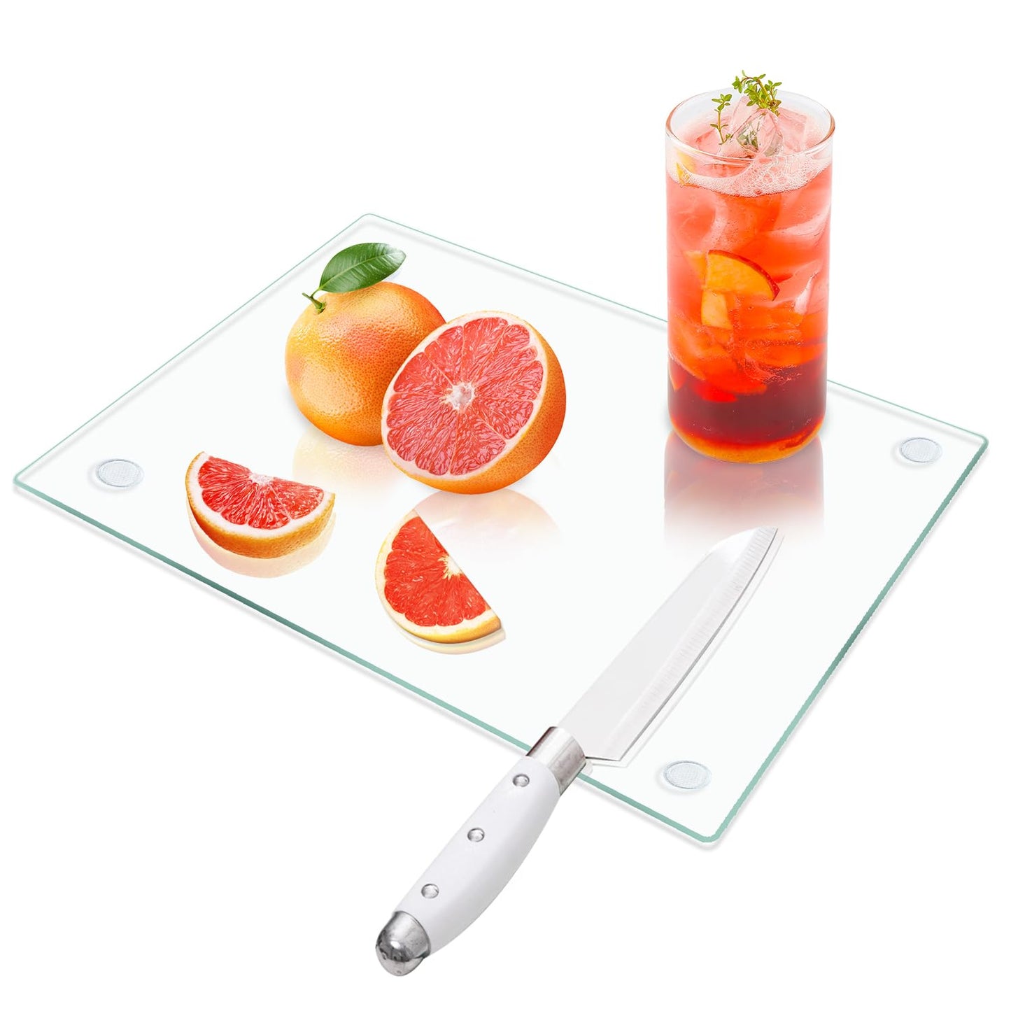VASUHOME Tempered Glass Cutting Board for Kitchen (12x16"), Long Lasting Clear Glass Cutting Board for Countertop - Scratch, Heat, and Shatter Resistant - Easy to Clean