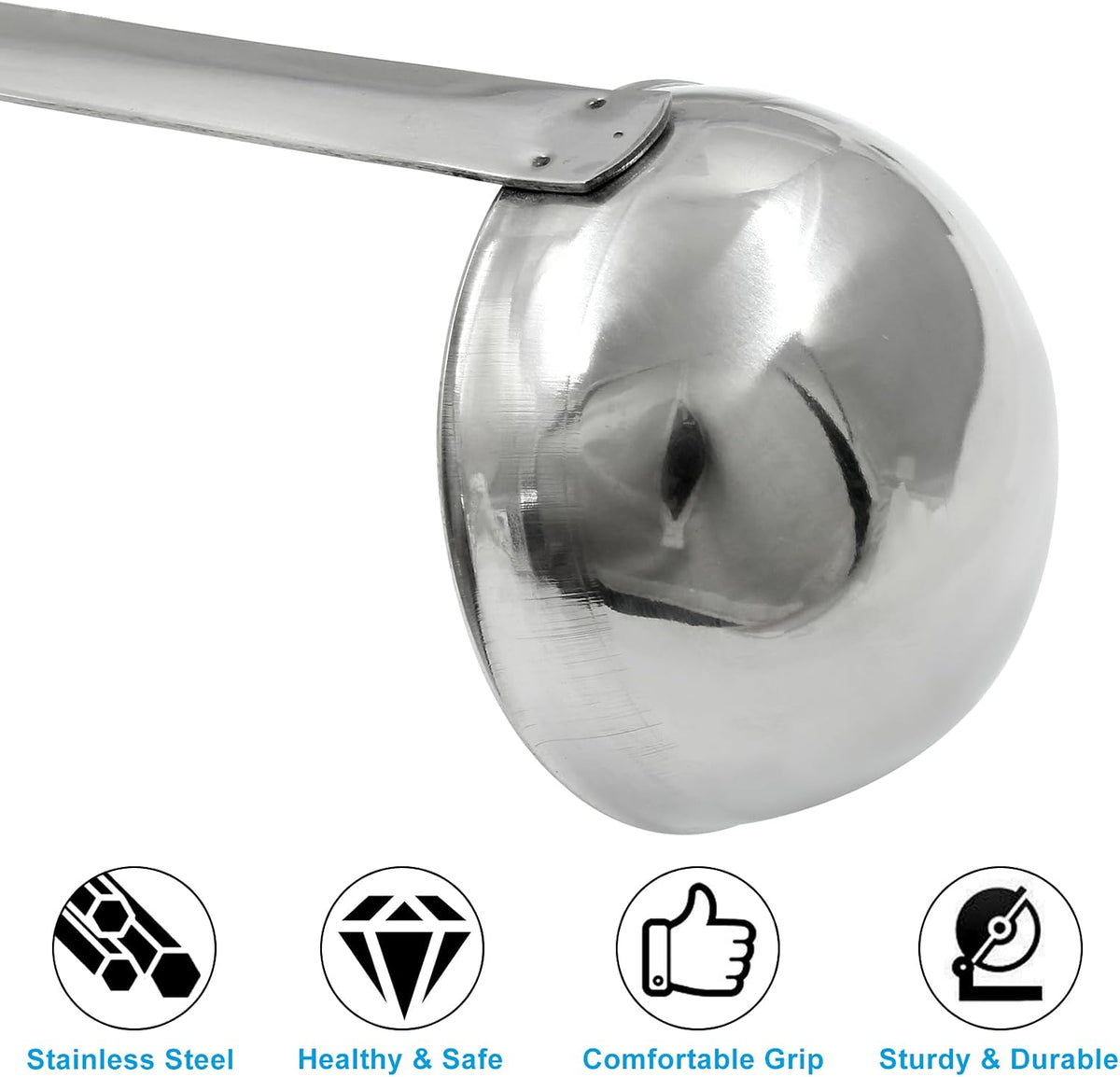Piutouyar 3 Pcs 3 oz Soup Ladle Set with Long Hooked Handle