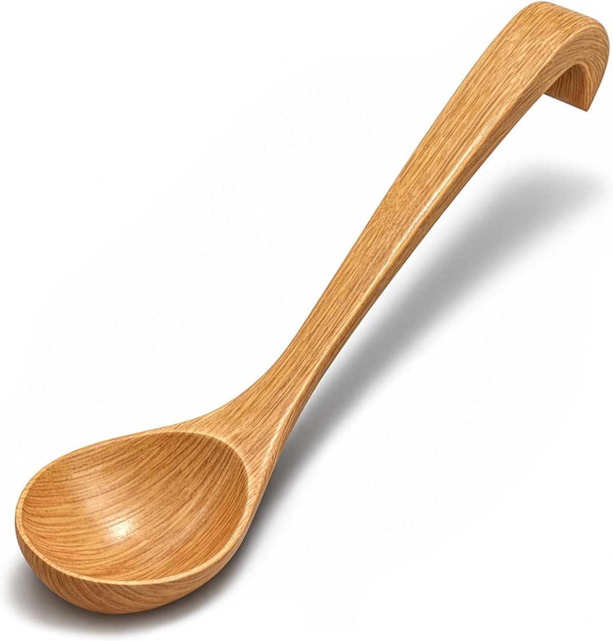 Wooden Soup Ladle 10.8 x 2.8 Inch, Long Handle Spoon with Hook End