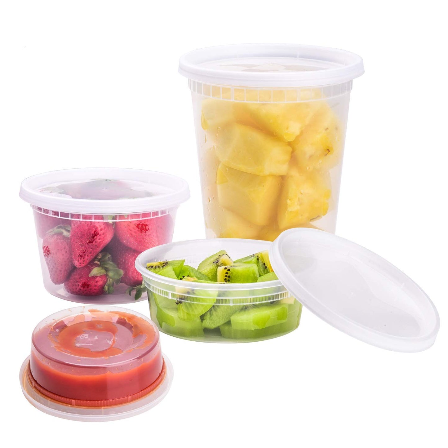 TashiBox [8oz-40 Sets Plastic Containers with Airtight Lids, Food Storage Containers, Deli, Slime, Soup, Meal Prep Containers | BPA Free | Stackable | Leakproof | Microwave/Dishwasher/Freezer Safe