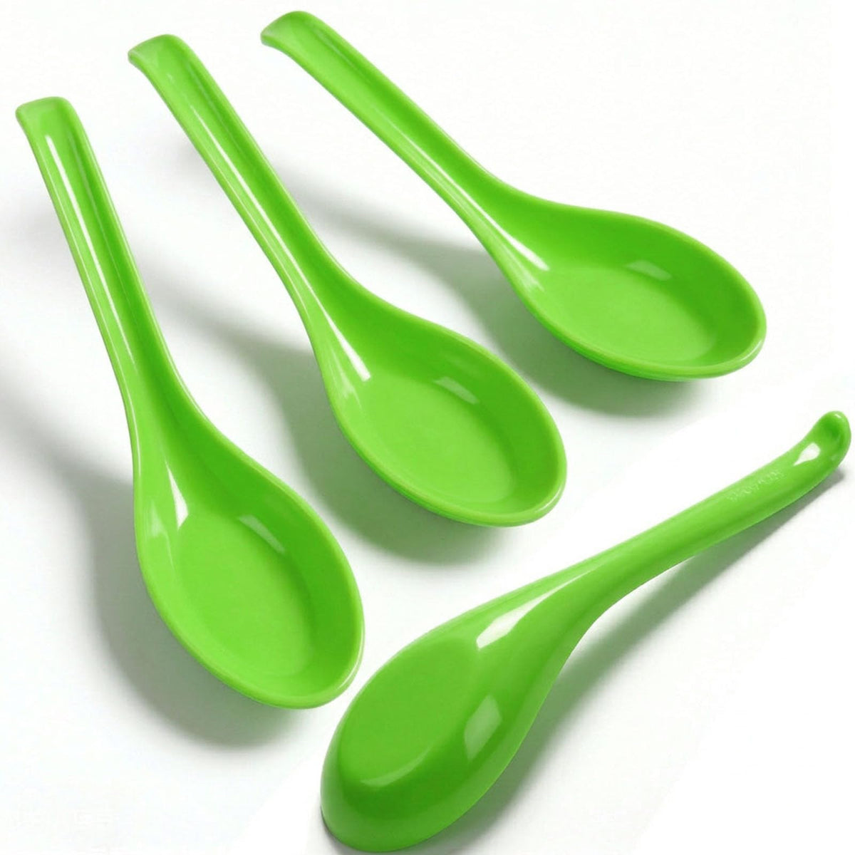 4PCS Asian Soup Spoons, Chinese Japanese Miso Ramen Wonton Dumpling Pho Rice Noodle Soba Soup Spoons, Red and Black Melamine Spoons