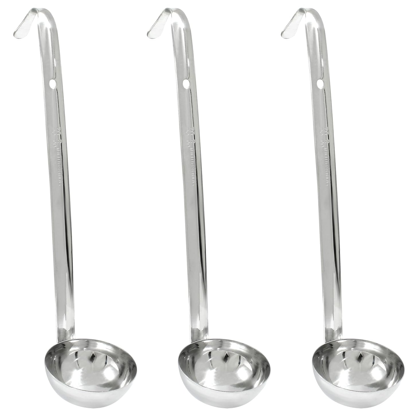 Piutouyar 3 Pcs 3 oz Soup Ladle Set with Long Hooked Handle