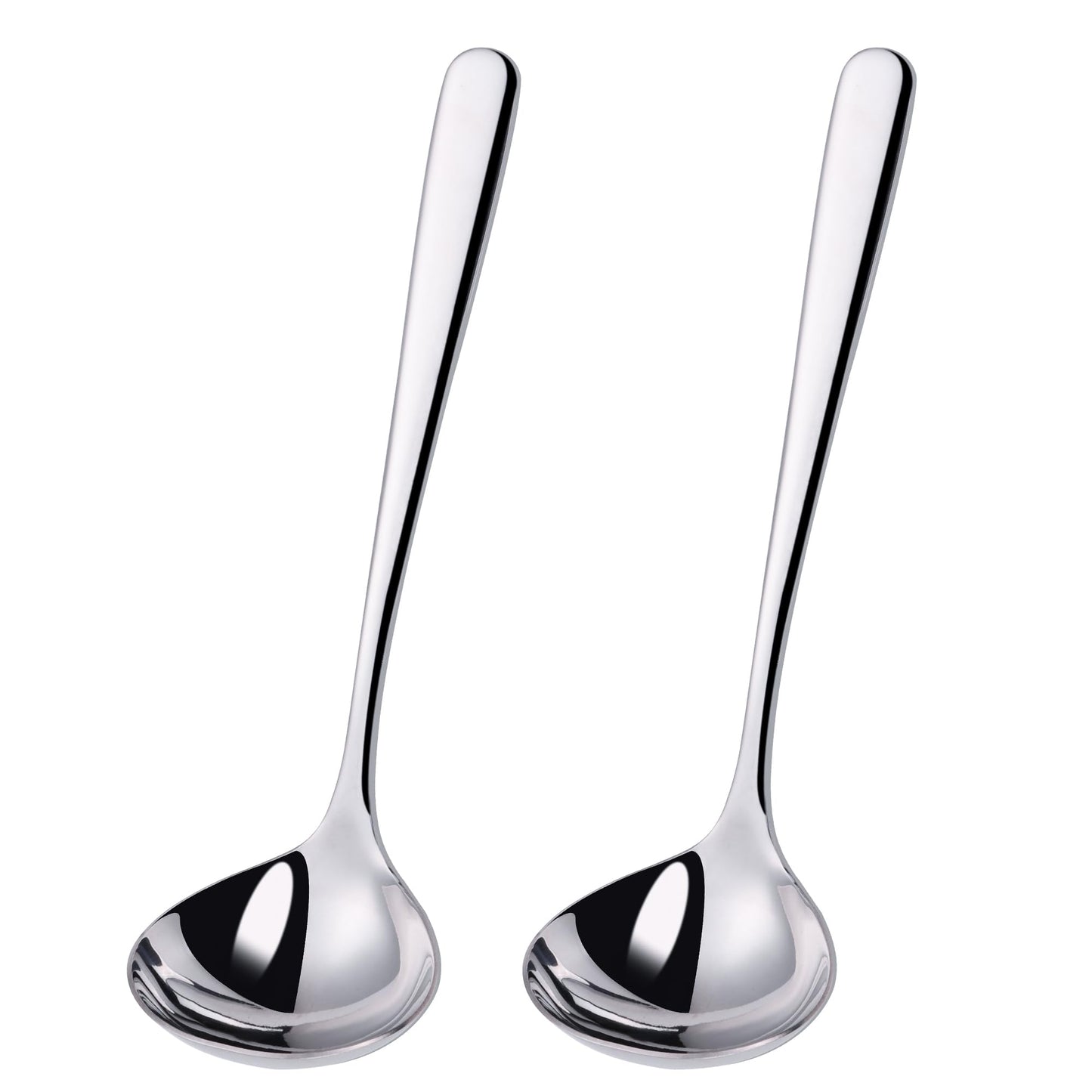9.5 Inch Gold Ladle Spoons SUS304 Stainless Steel Soup Ladle 2 oz. Gravy Sauce Kitchen Ladle for serving(Set of 2)