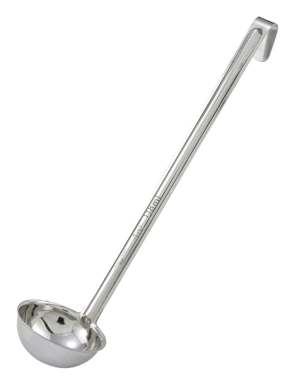 Winco 16 oz Red One Piece Stainless Steel Ladle