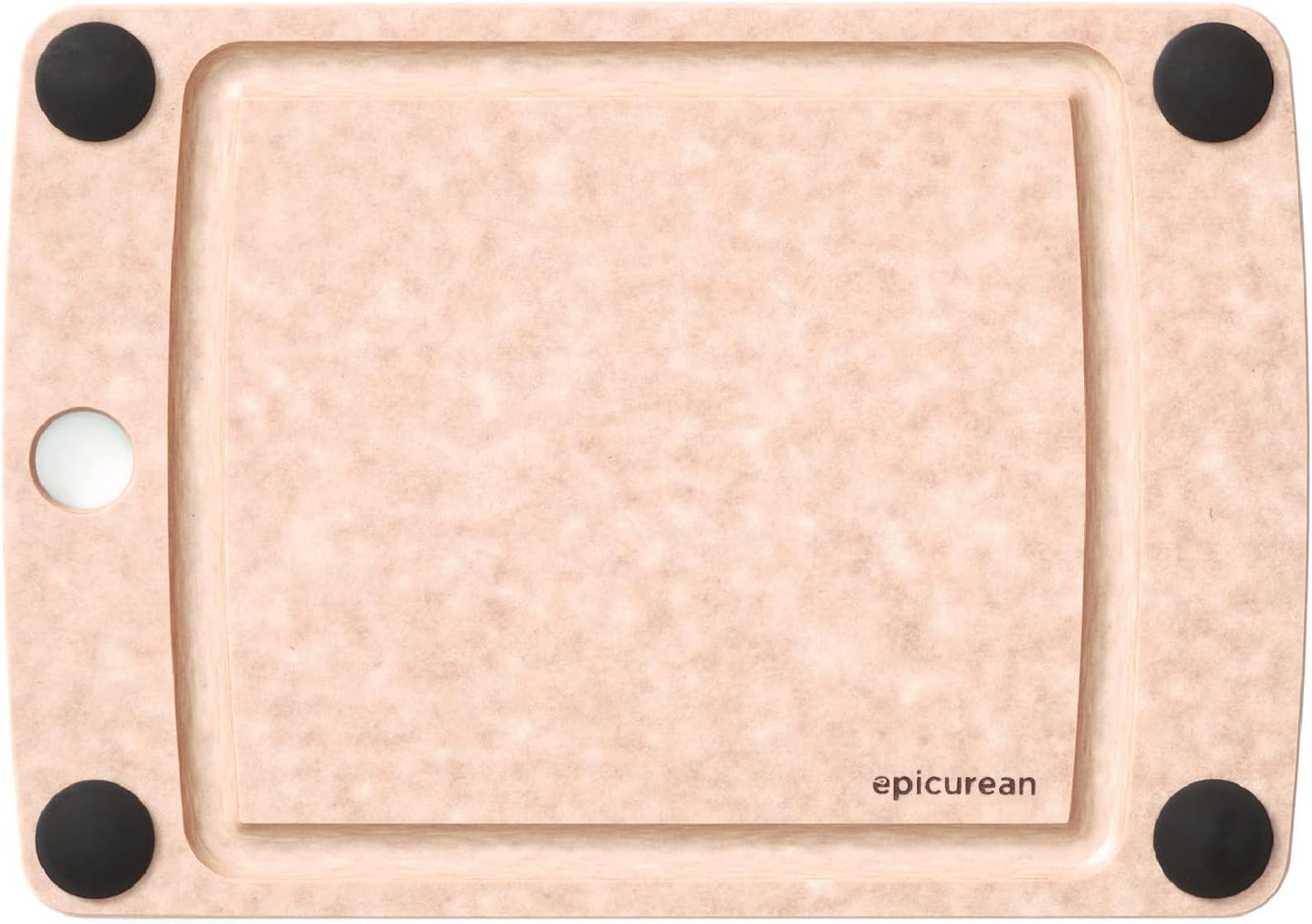 Epicurean All-In-One Cutting Board with Non-Slip Feet and Juice Groove, 11.5" × 9", Natural/Black