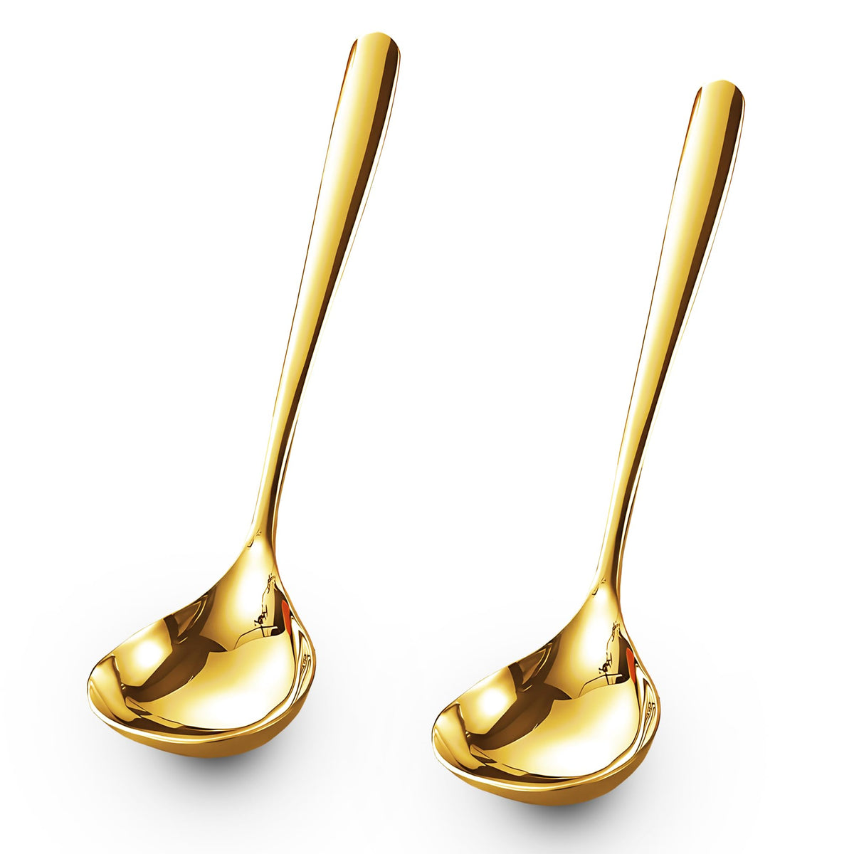 Comicfs 4 Pack Small Ladle Sauce Ladle SUS 304 Stainless Steel Small Serving Ladles Gravy Soup Spoon Ladles 8-Inch (Silver)