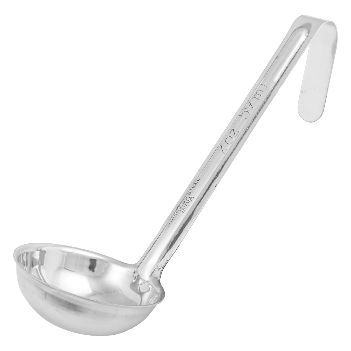 Winco 16 oz Red One Piece Stainless Steel Ladle