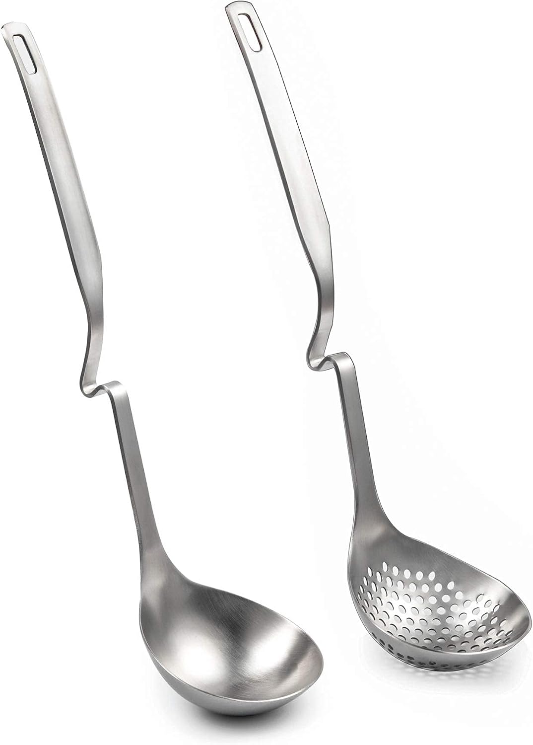IMEEA Hot Pot Ladle Set Slotted Spoons for Cooking SUS304 Stainless Steel Soup Ladles for Serving, 12-Inch