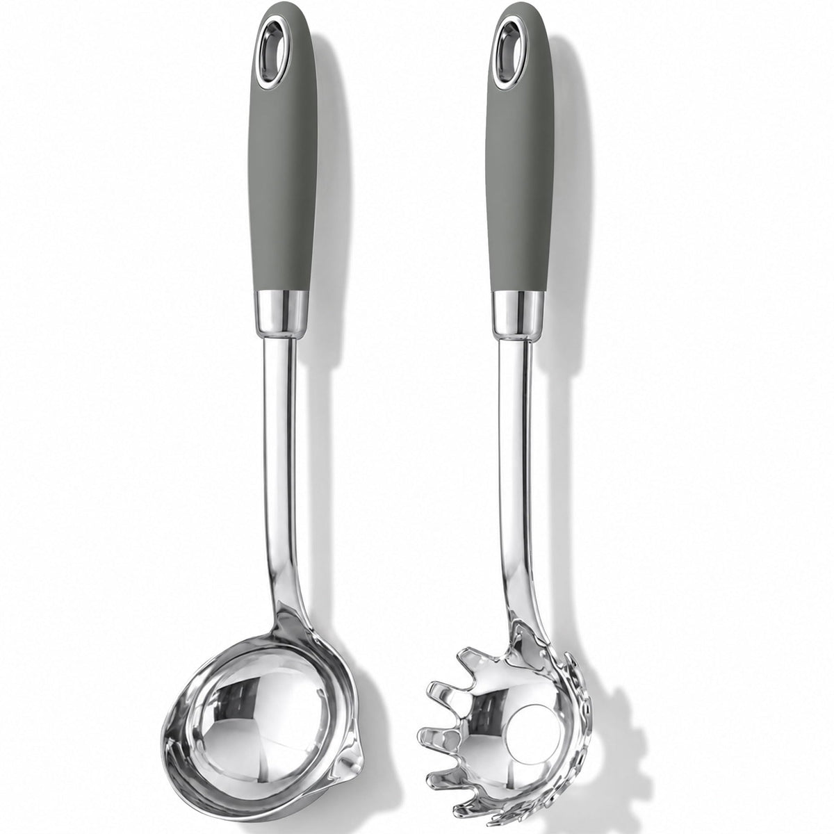 18/10 Stainless Steel Soup Ladle and Pasta Server Set, 2-Piece