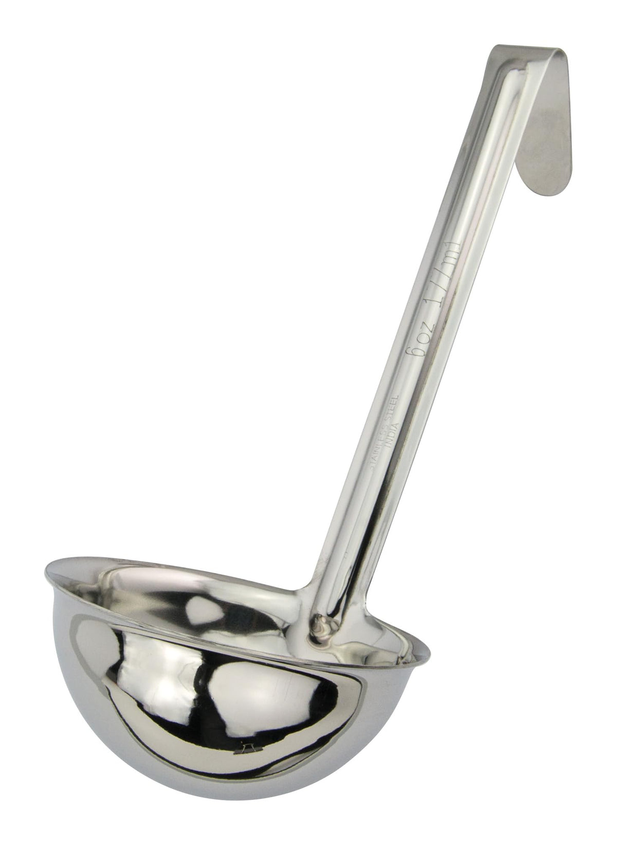 Winco 16 oz Red One Piece Stainless Steel Ladle
