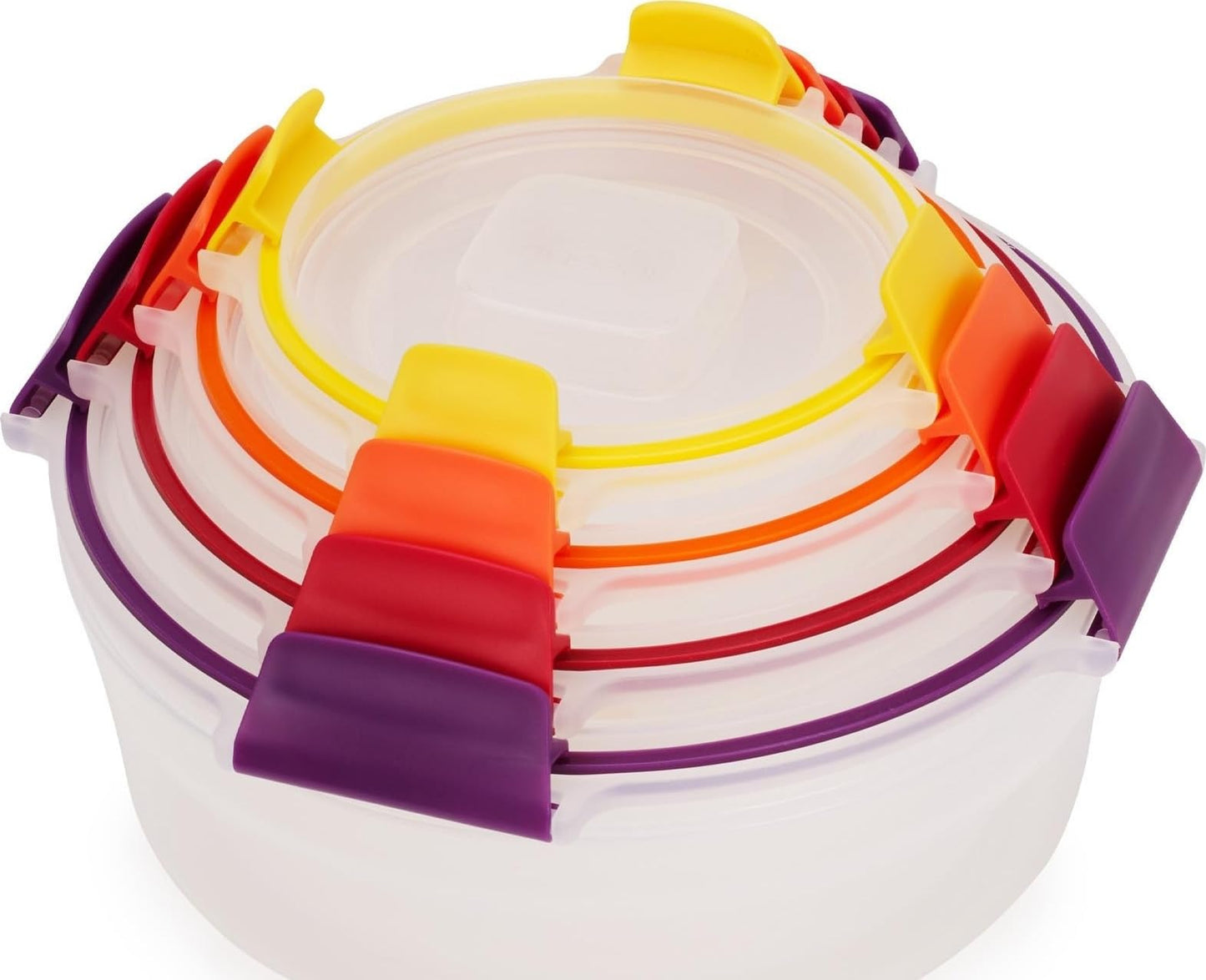 Joseph Joseph Nest Lock Plastic BPA Free Food Storage Container Set with Lockable Airtight Leakproof Lids, 10-Piece, Multi-Color