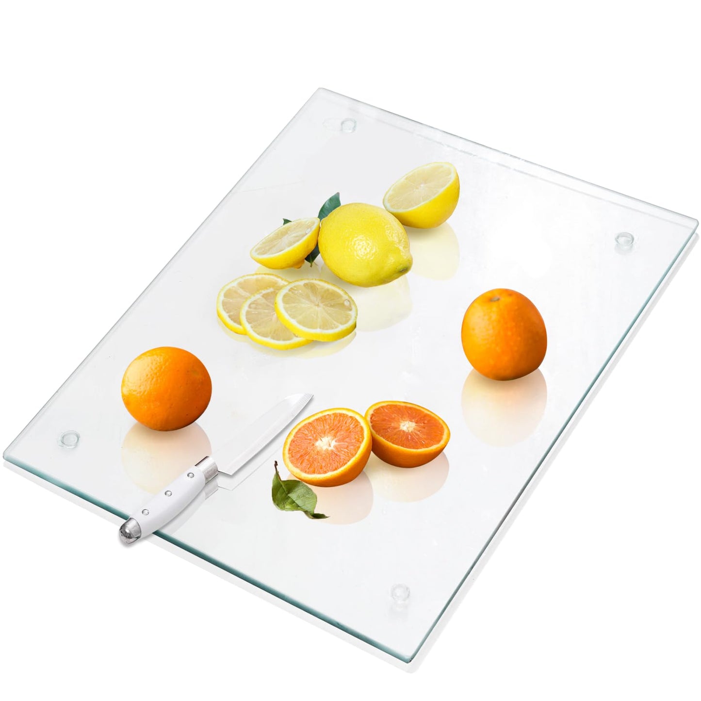 VASUHOME Tempered Glass Cutting Board for Kitchen (12x16"), Long Lasting Clear Glass Cutting Board for Countertop - Scratch, Heat, and Shatter Resistant - Easy to Clean