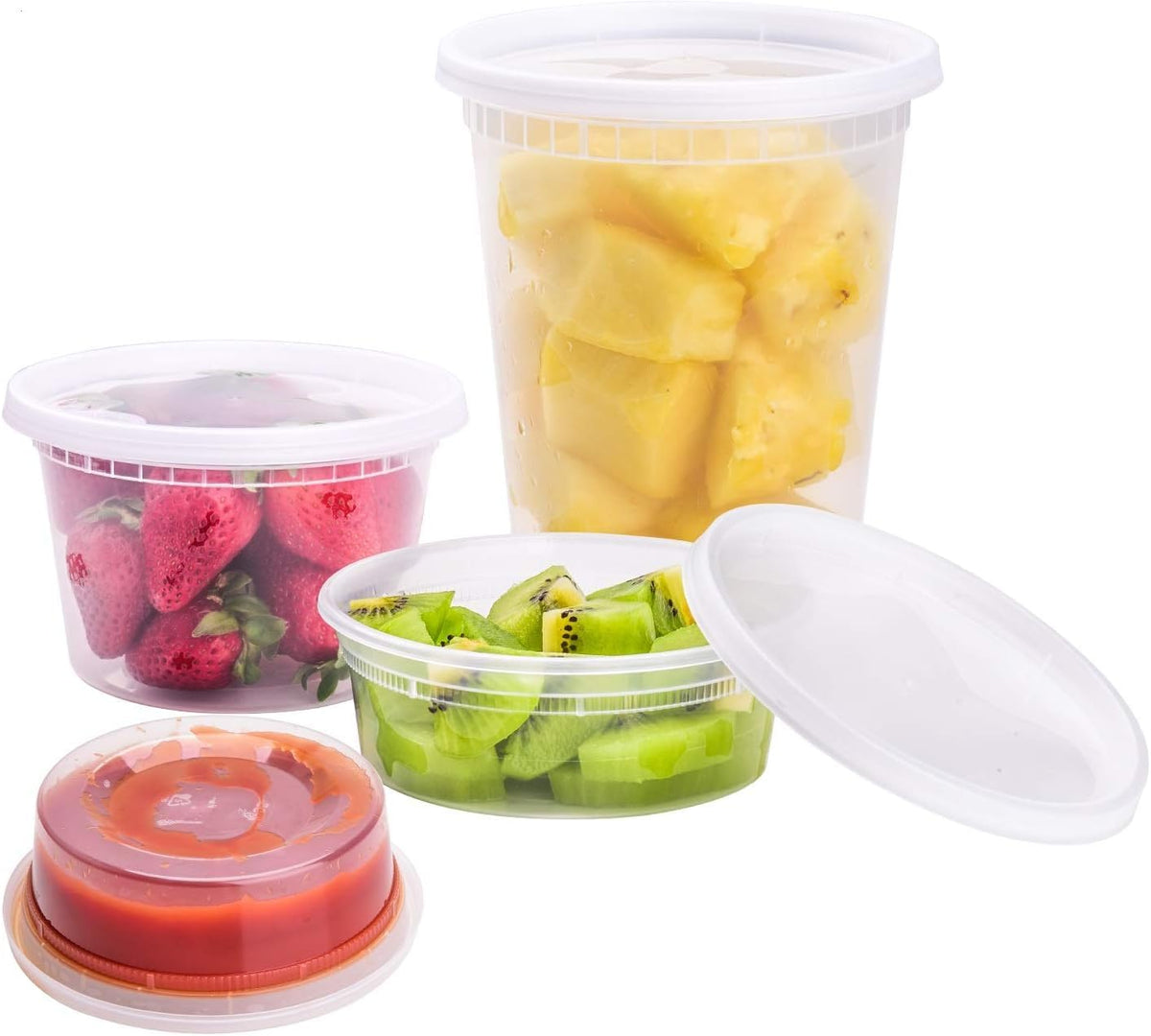 TashiBox [8oz-40 Sets Plastic Containers with Airtight Lids, Food Storage Containers, Deli, Slime, Soup, Meal Prep Containers | BPA Free | Stackable | Leakproof | Microwave/Dishwasher/Freezer Safe