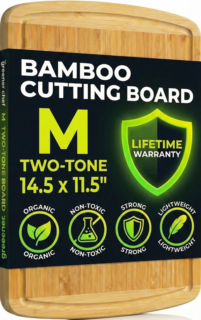 INDESTRUCTIBLE Bamboo Cutting Board (Extra Large) with Vertical Grain Strength Technology - Non Toxic, Spacious and Lightweight 18" XL Chopping Board Gift - Replacements for Life