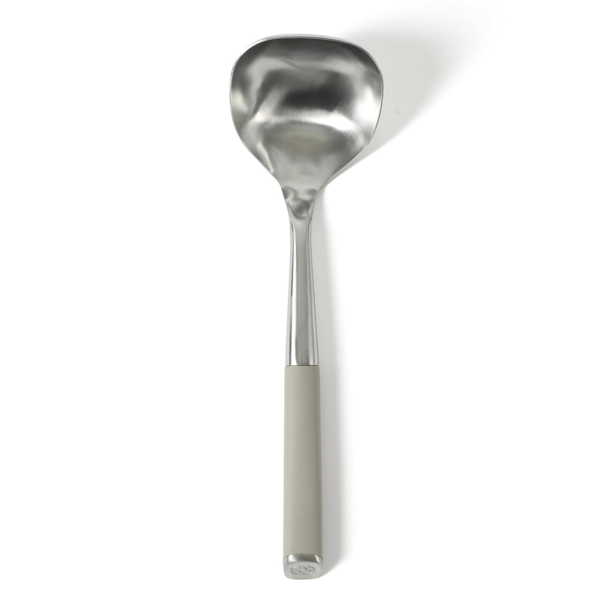 Calphalon Edge Soup Ladle, Stainless Steel Soup Ladle, Serving Ladle with Silicone Handle, Heat-Resistant Nonstick-Safe Kitchen Ladle for Soups, Sauces & Stews, Taupe